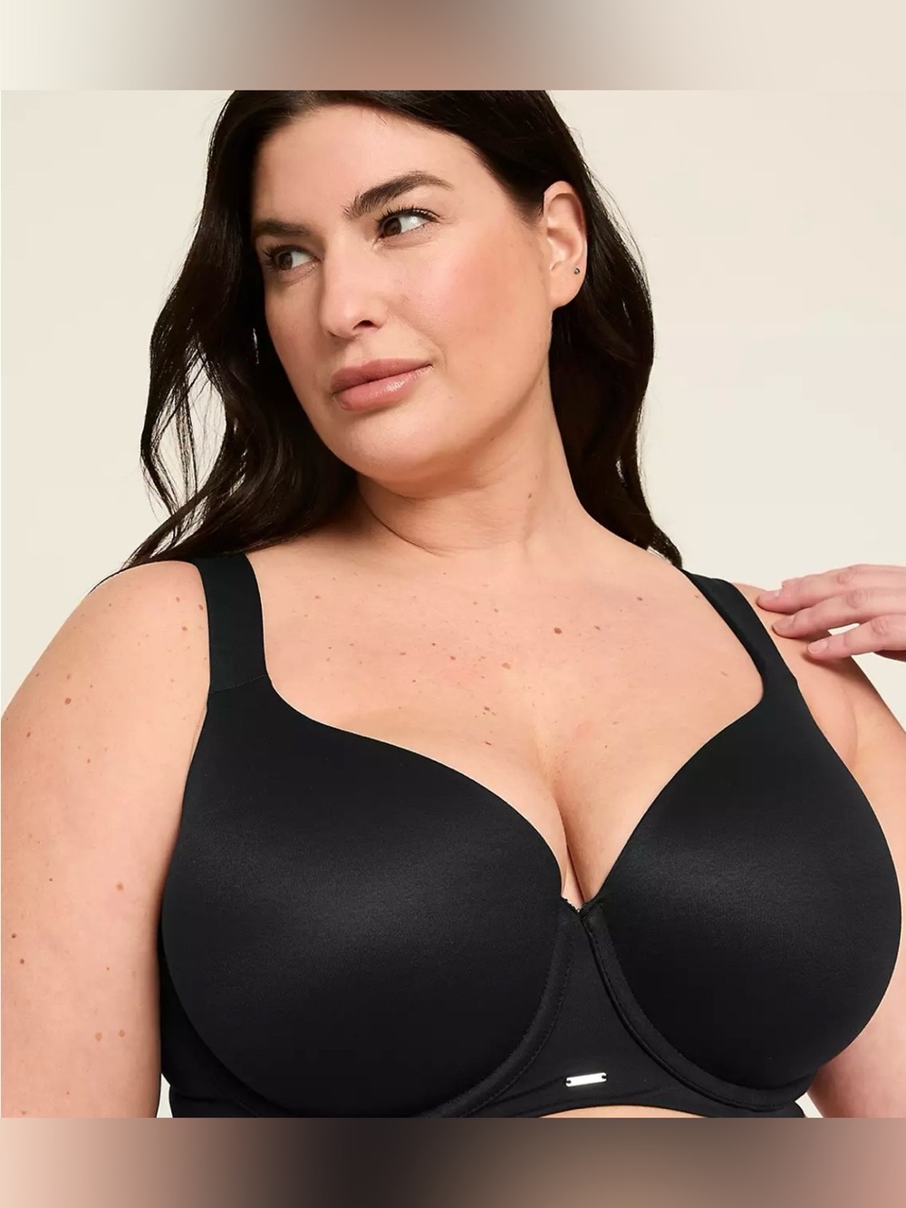Cacique Intimates Modern Luxe Lightly Lined Balconette Bra 44 F Black